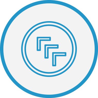 Çapraz Oklar Çizgisi Mavi Çember