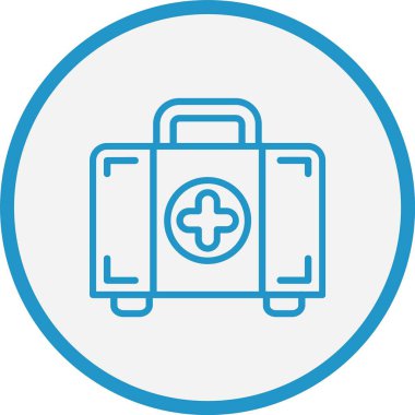 İlk Yardım Kutusu Satırı Mavi Çember