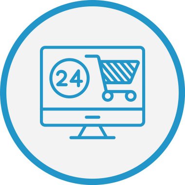 Çevrimiçi Alışveriş Hattı Mavi Çember