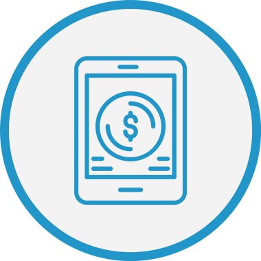 Sekme Çizgisi Mavi Çember