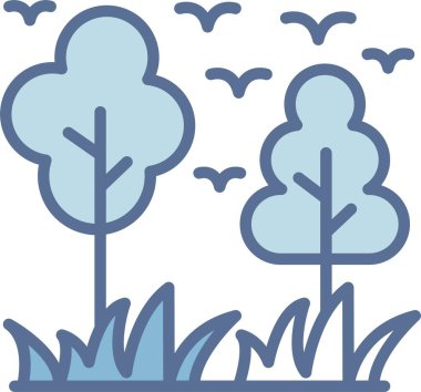 Doğa Çizgisi Mavi Doldur