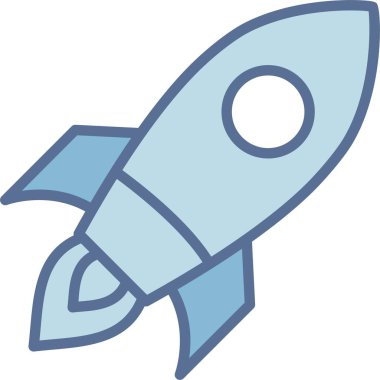 Roket Çizgisi Mavi Doldur