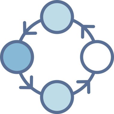 Döngü Çizgisi Mavi Doldur