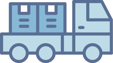 Teslimat Kamyonu Mavi Doldur