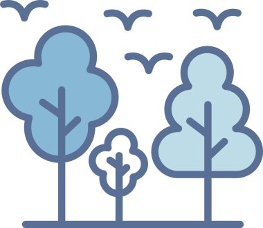 Ağaç Çizgisi Mavi Doldur