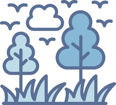 Çevre Çizgisi Mavi Doldur