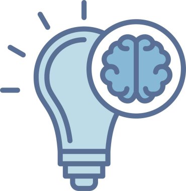 Yaratıcı Beyin Çizgisi Mavi Doldur