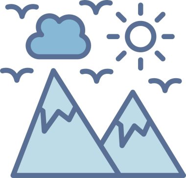 Dağ Çizgisi Mavi Doldur