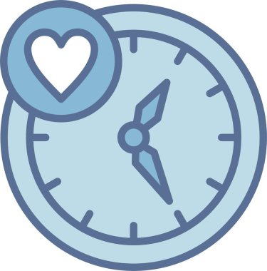 Kalp Çizgisi Mavi Doldur