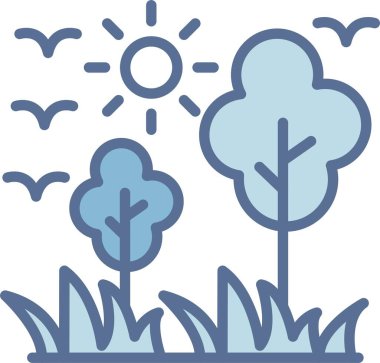 Doğa Çizgisi Mavi Doldur