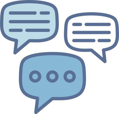 Konuşma Kabarcığı Satırı Mavi Doldur