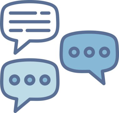 Konuşma Kabarcığı Satırı Mavi Doldur