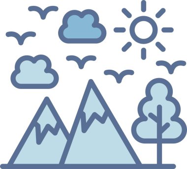 Gökyüzü Çizgisi Mavi Doldur