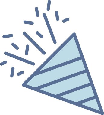 Parti Popper Hattı Mavi Doldur