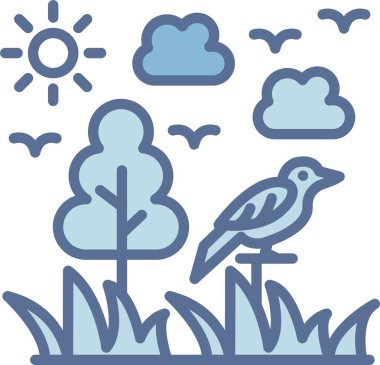 Orman Çizgisi Mavi Doldur