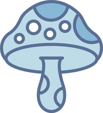 Mantar Çizgisi Mavi Doldur