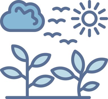 Bitki Çizgisi Mavi Doldur