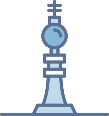 Fernsehturm Berlin Hattı Mavi Doldur