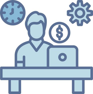 Çok Çalışma Çizgisi Mavi Doldur