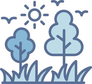 Çevre Çizgisi Mavi Doldur