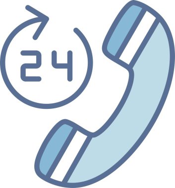 24 Saat Çizgisi Mavi Doldur