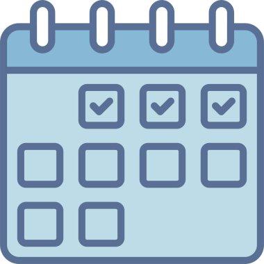 Takvim Satırı Mavi Doldur