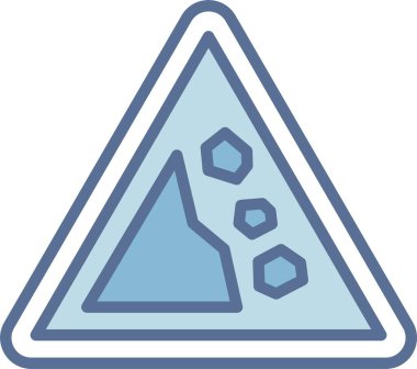 Düşen Kayalar Çizgisi Mavi Doldur