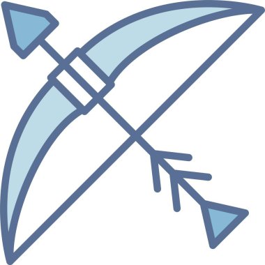 Yay ve Ok Çizgisi Mavi Doldur