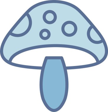 Mantar Çizgisi Mavi Doldur