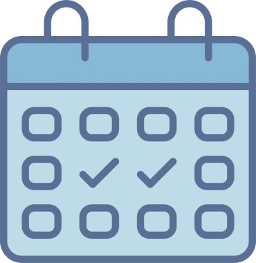 Takvim Satırı Mavi Doldur