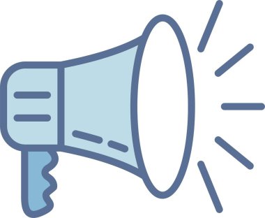 Megafon Satırı Mavi Doldur