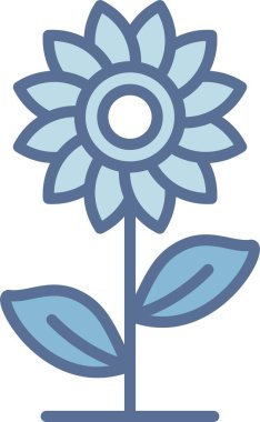 Ayçiçeği Çizgisi Mavi Doldur