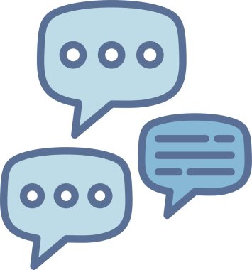 Konuşma Kabarcıkları Satırı Mavi Doldur