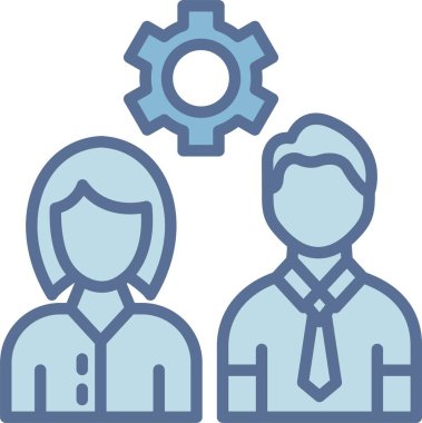 Takım Çalışma Çizgisi Mavi Doldur