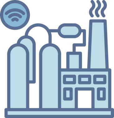 Kimyasal Fabrika Hattı Mavi Doldur