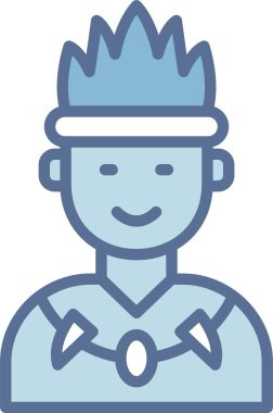 Kabile Çizgisi Mavi Doldur