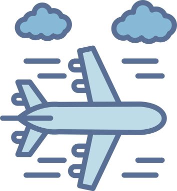 Uçuş Çizgisi Mavi Doldur