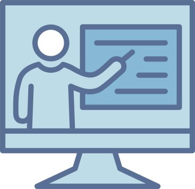 Uzaklık Eğitimi Satırı Mavi Doldur