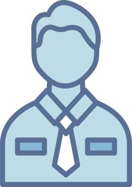 Erkek Çalışan Satırı Mavi Doldur