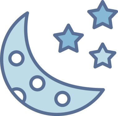 Yarım Ay Çizgisi Mavi Doldur