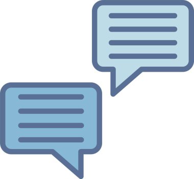 Konuşma Kabarcığı Satırı Mavi Doldur