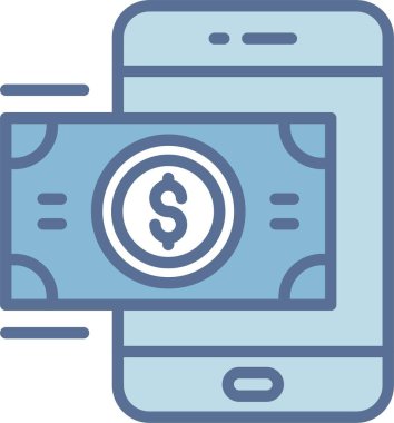 Dijital Para Çizgisi Mavi Doldur