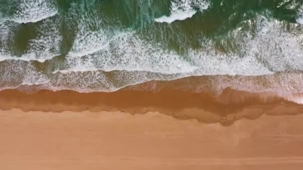 Повітряні Кадри Порожнього Пляжу Лагосі Португалія Дрони Очей Птахів Демонструють — стокове відео