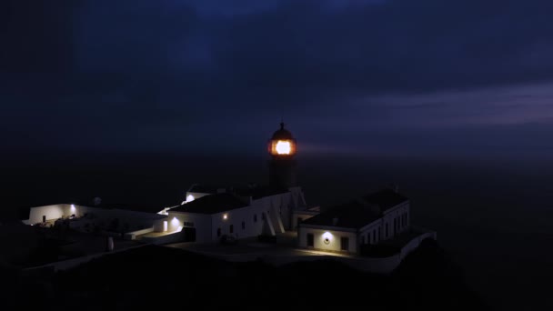 Sagres Portekiz Deki Anıtsal Deniz Fenerinin Havadan Görünüşü Avrupa Nın — Stok video