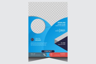 Mavi modern şirket broşürü tasarım şablonu