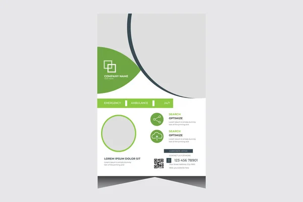 Trendy Grünes Medizinisches Unternehmen Business Poster Vektor — Stockvektor