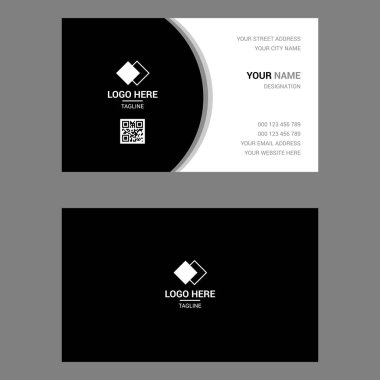 Siyah beyaz basit bir kart tasarım şablonu