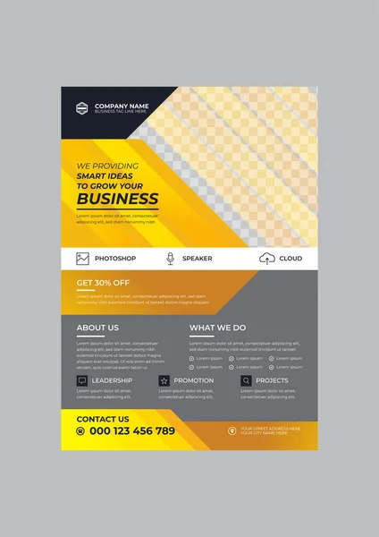 Promotional Corporate Business Flyer Design Template — Stock Vector