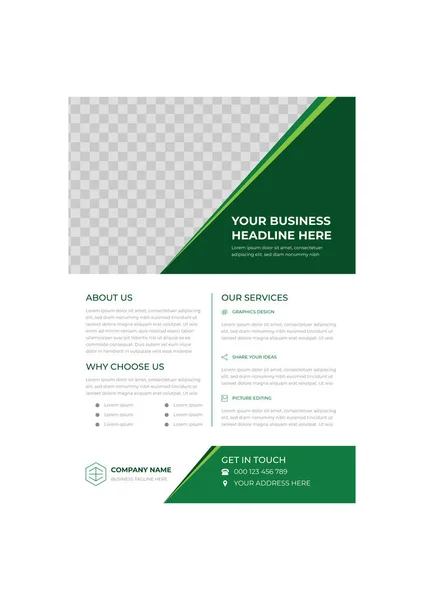 Green White Creative Modern Business Flyer Design Template — Stock Vector