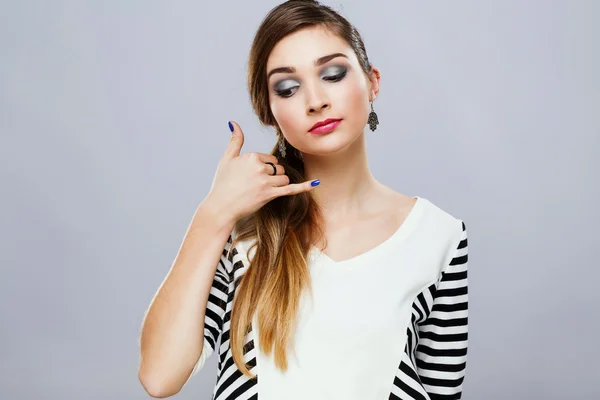 Young girl with colorful make up — Stockfoto